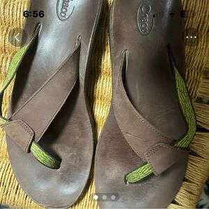 Chaco Women's Brown Sandals with Green Accents